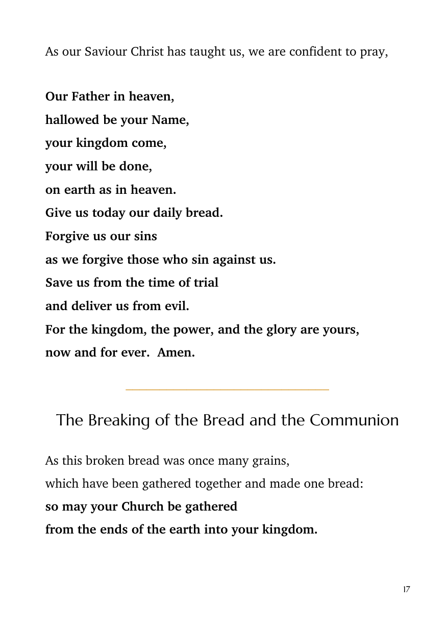 Order of service, page 17 of 24