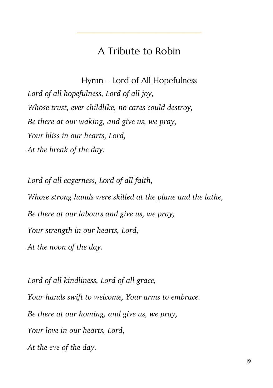 Order of service, page 19 of 24